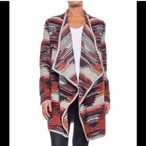 Lucky Brand Sweater Southwestern Aztec Draped Open Front Cardigan  Womens Sz XS